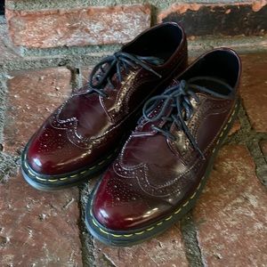 Dr Martens vegan oxfords in burgundy